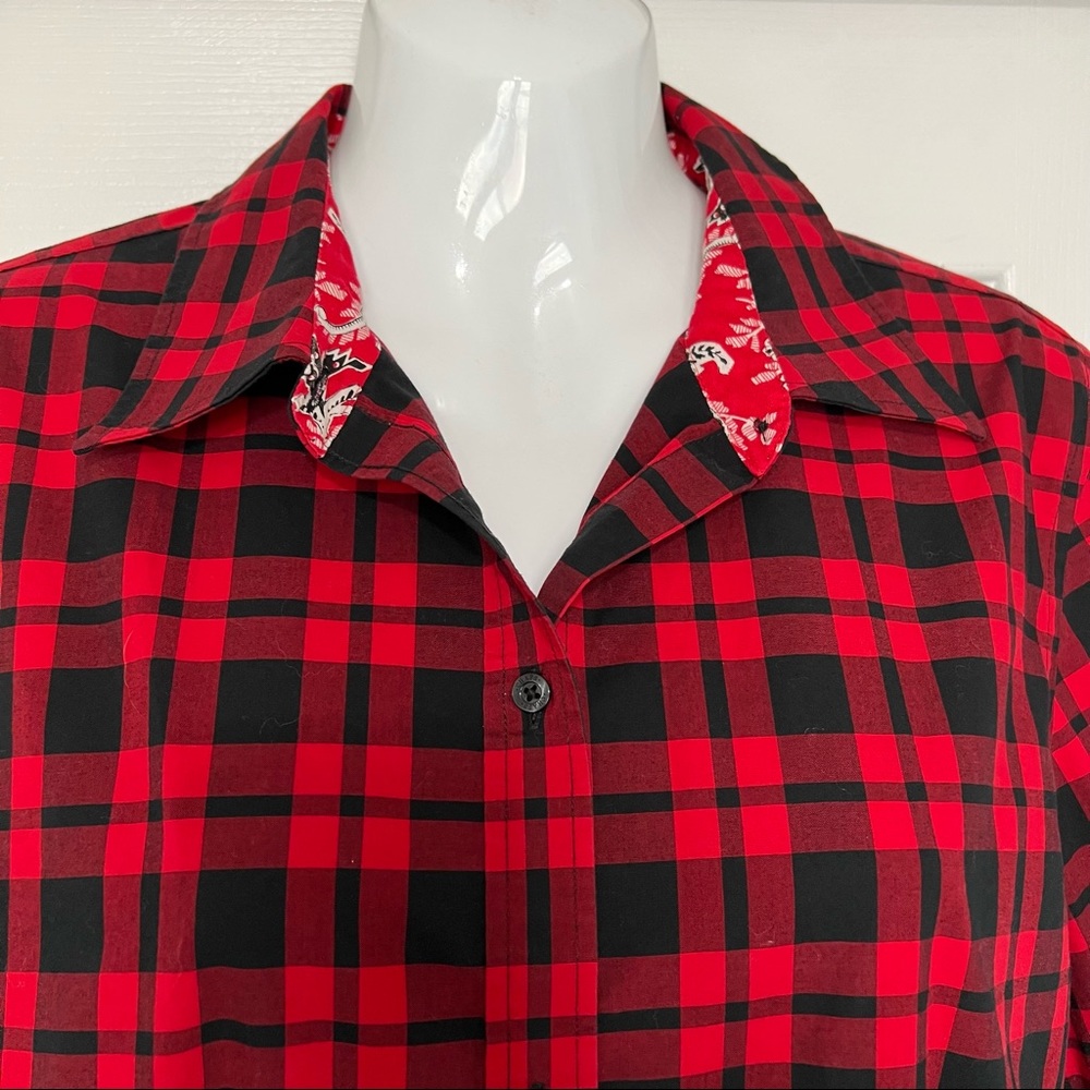 Chaps Plaid Button Down Women’s Shirt/ size L - Picture 6 of 11